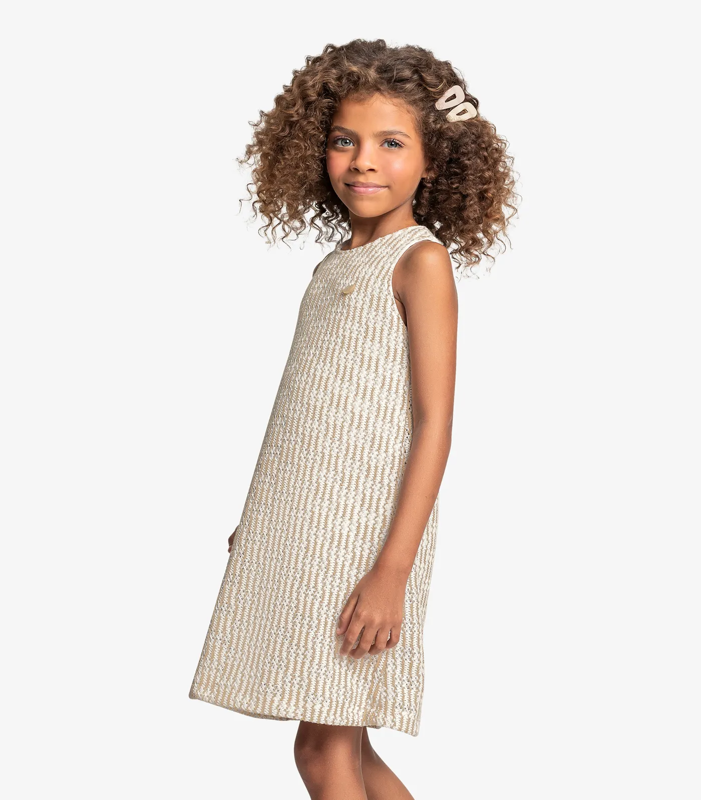 Vestido Infantil Em Tricot Trick Nick Bege - Imagem 2