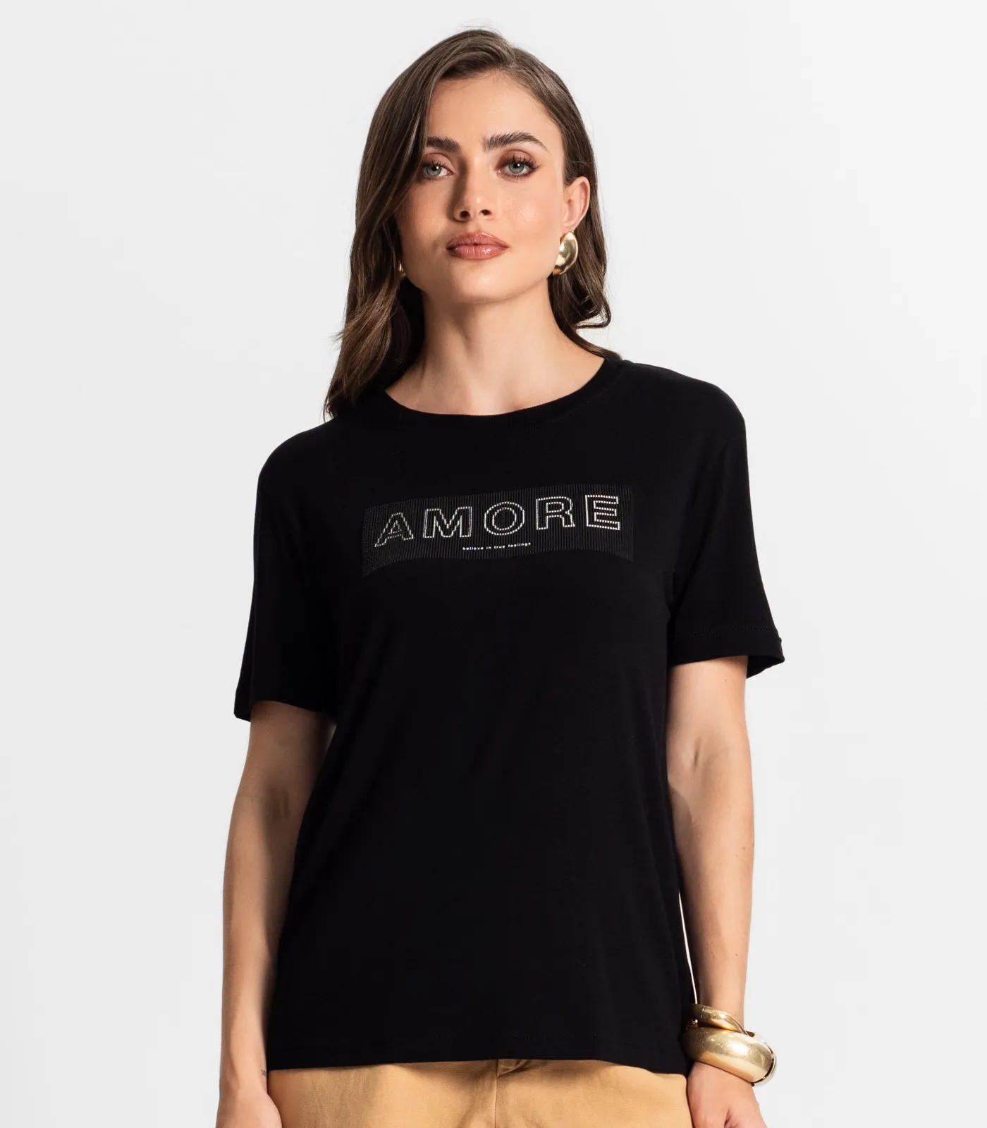 Blusa Feminina Manga Curta Endless Preto - Imagem 2