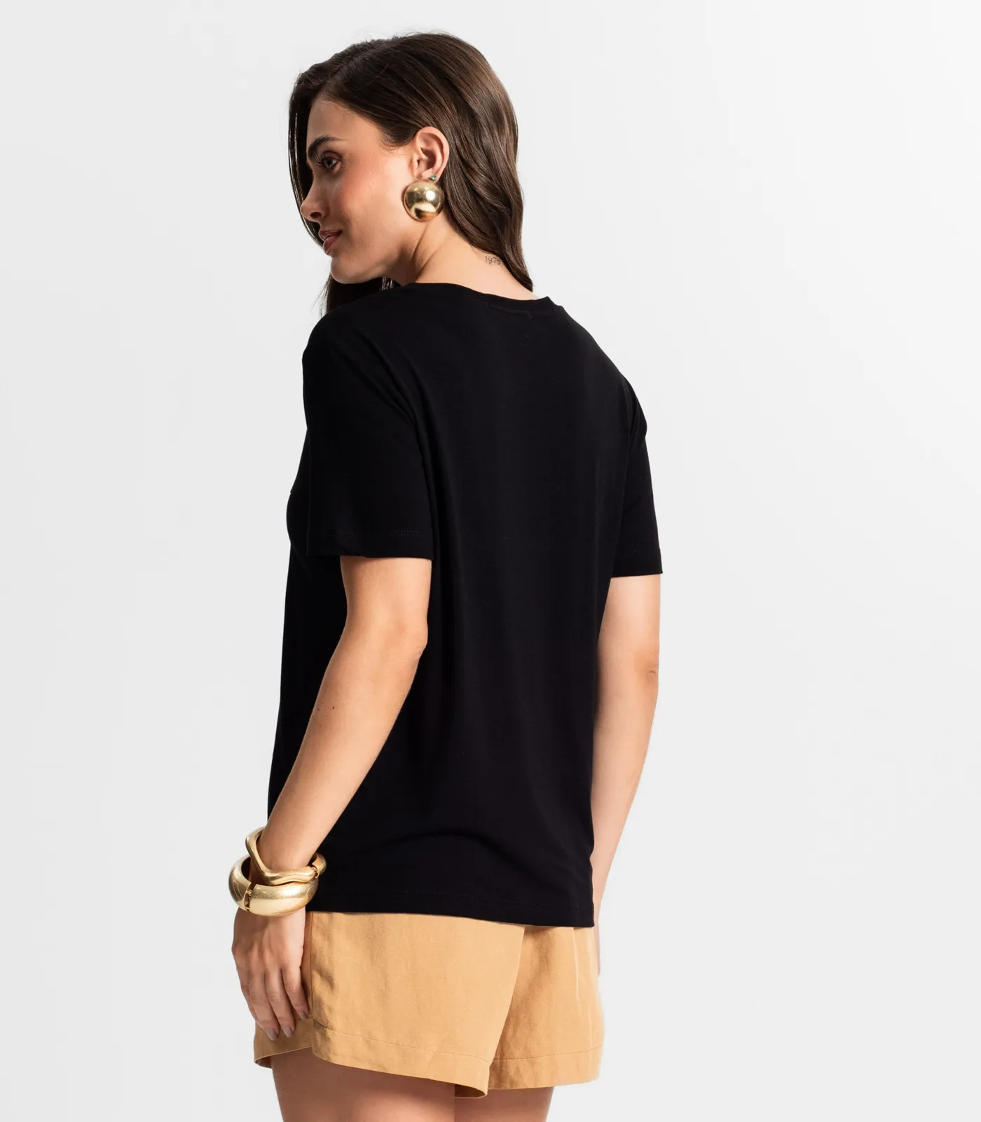 Blusa Feminina Manga Curta Endless Preto - Imagem 3