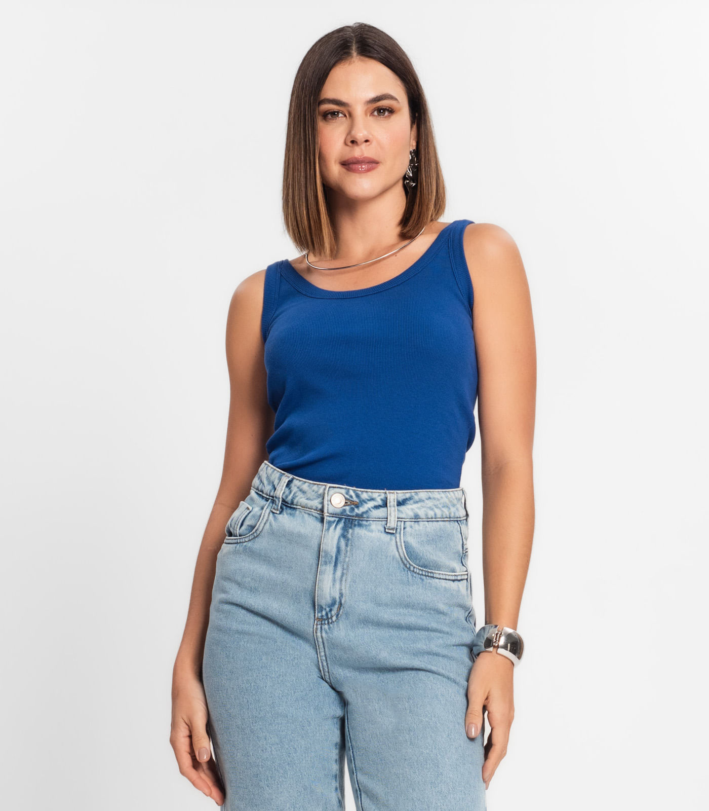 Regata Feminina Em Ribana Rovitex Azul