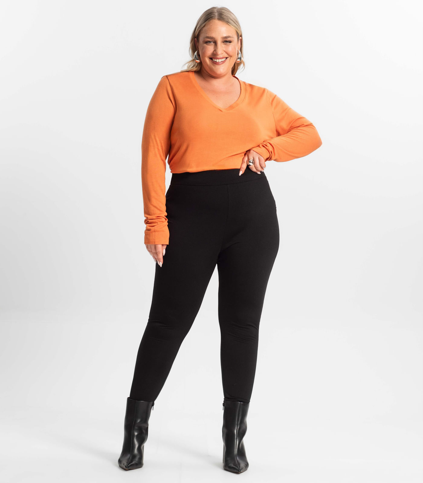 Legging Feminina Plus Size Secret Glam Preto