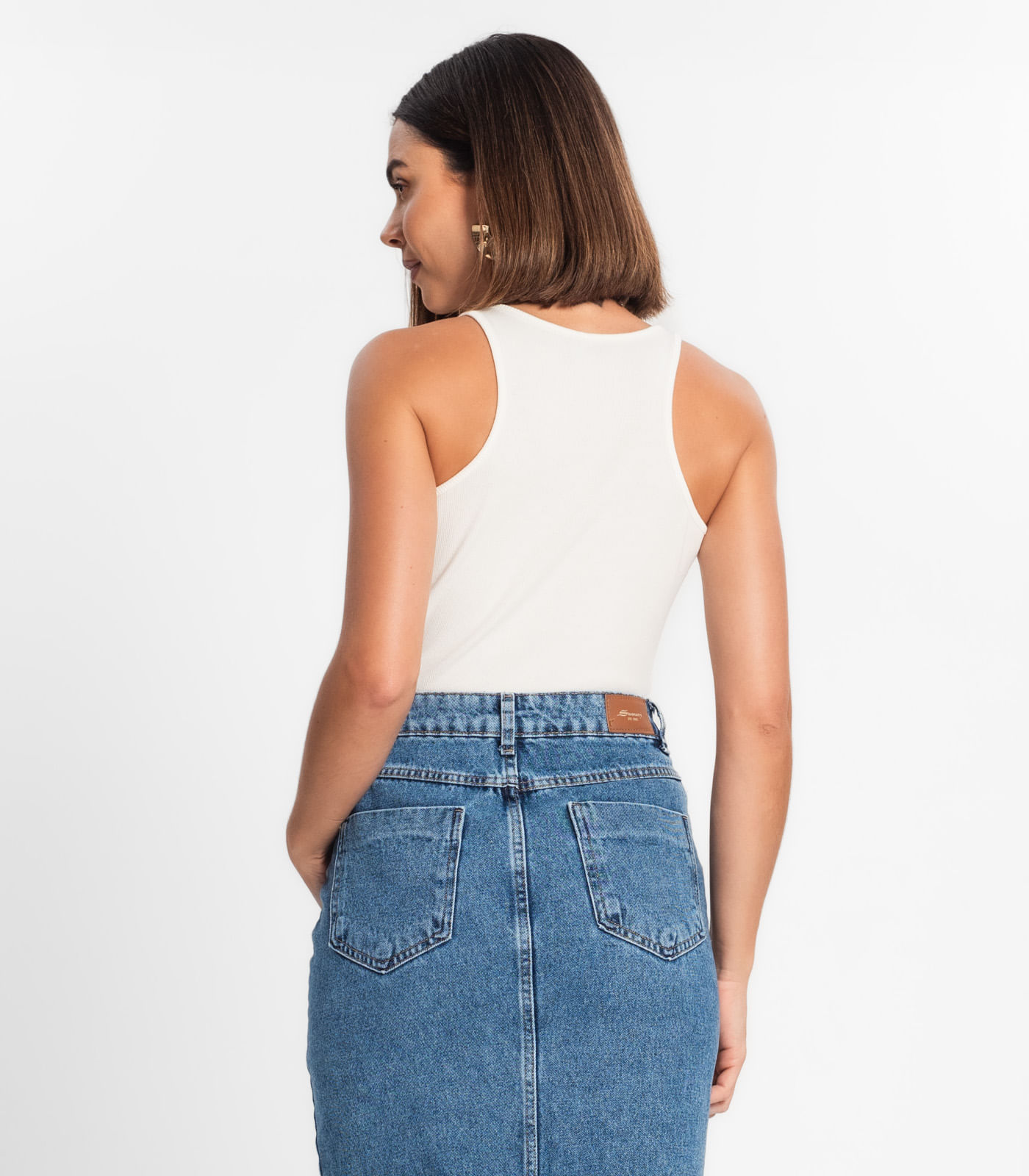 Regata Feminina Em Ribana Rovitex Bege - Imagem 3