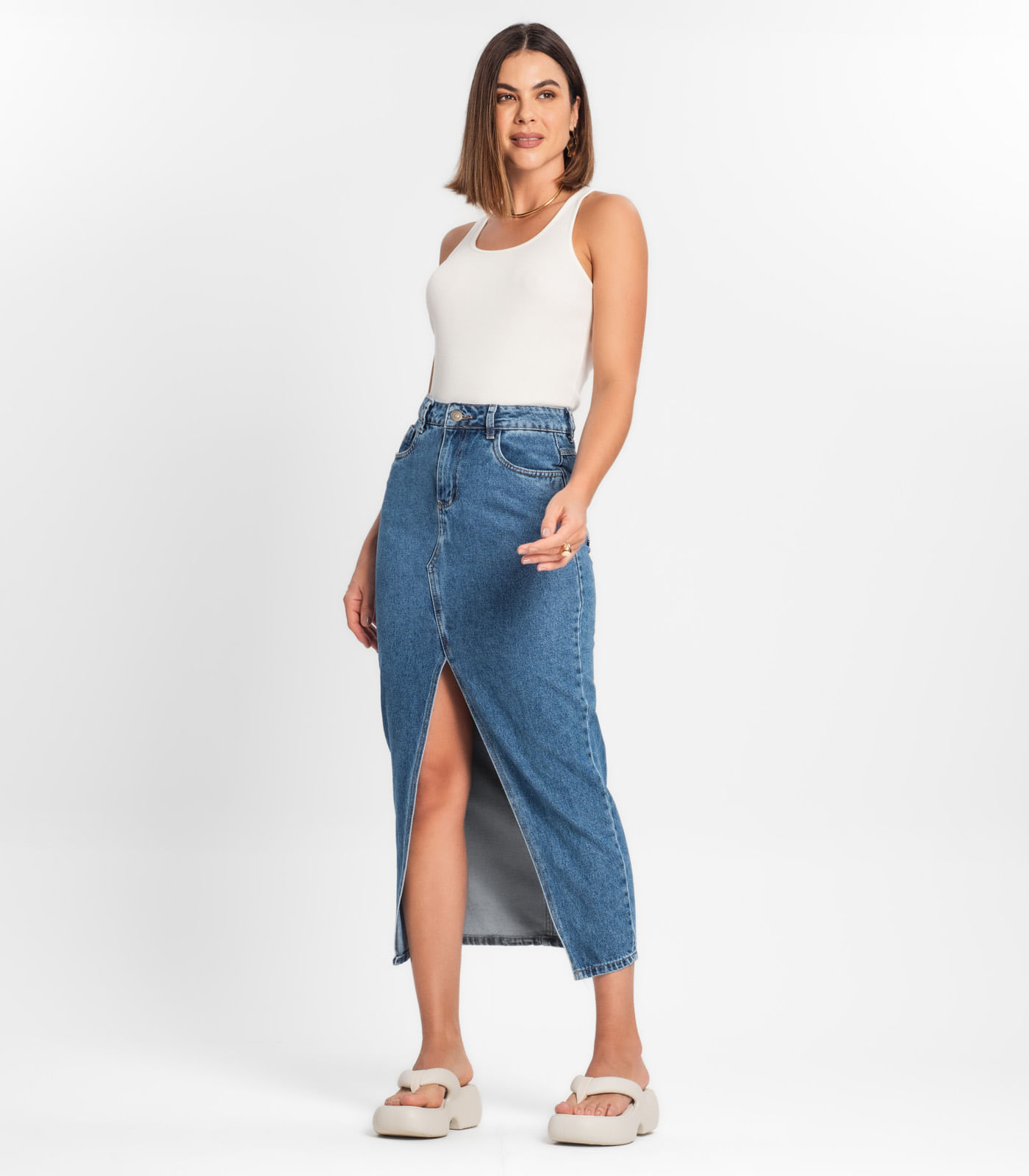 Regata Feminina Em Ribana Rovitex Bege - Imagem 4