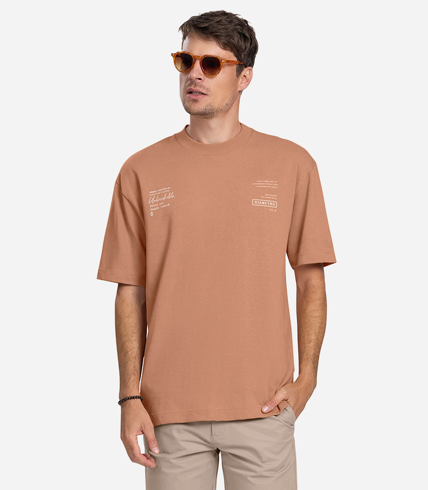 Camiseta Masculina Diametro Marrom