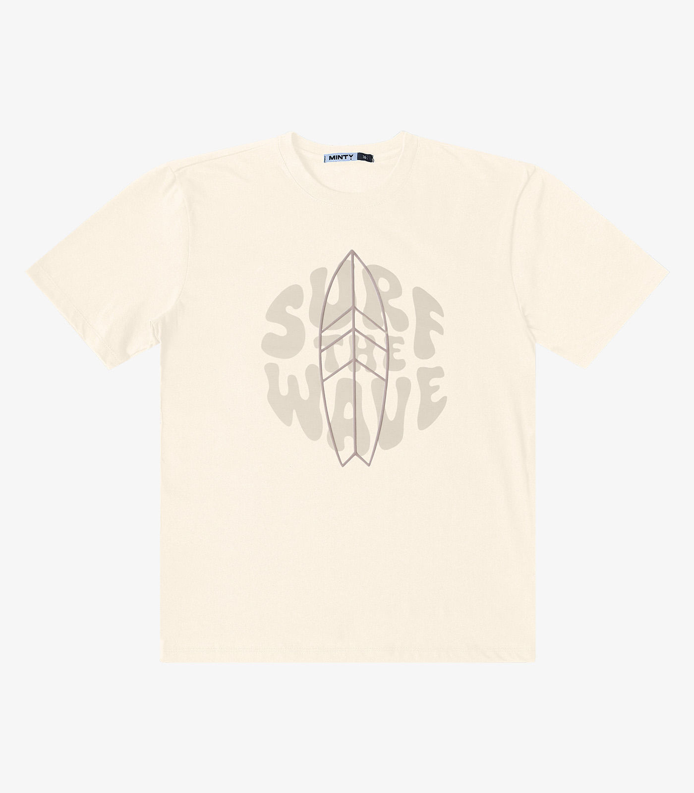 Camiseta Juvenil Estampa Surf Masculina Minty Bege