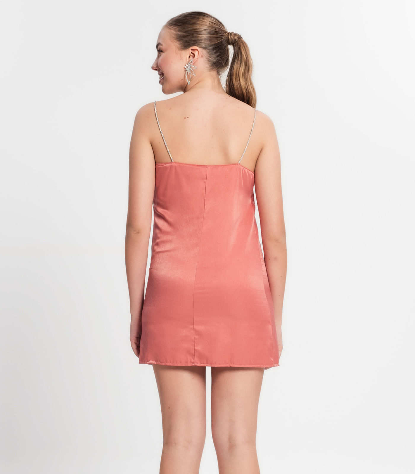 Vestido Juvenil Em Viscopoly Minty Laranja - Imagem 6