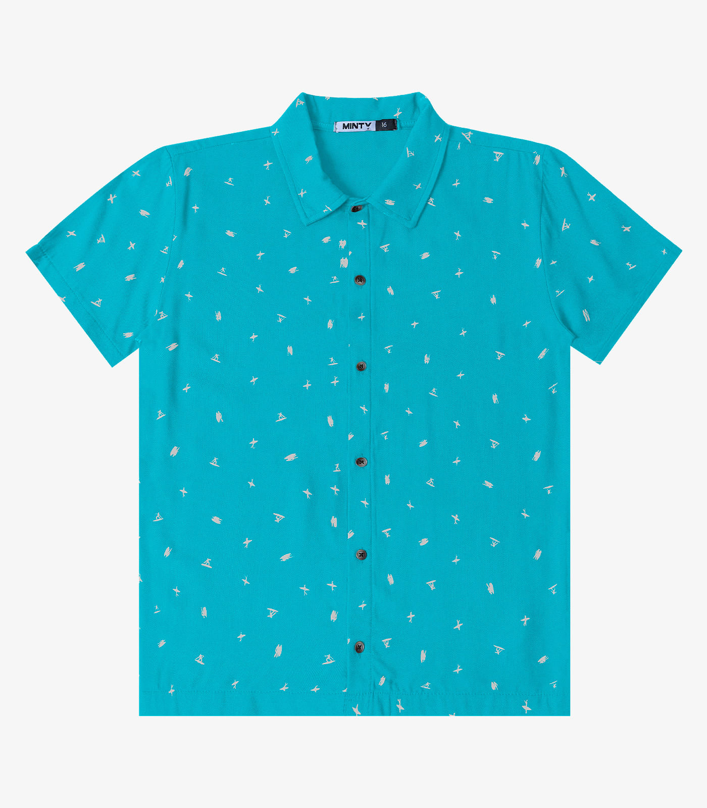 Camisa Juvenil em Viscose Masculina Minty Azul