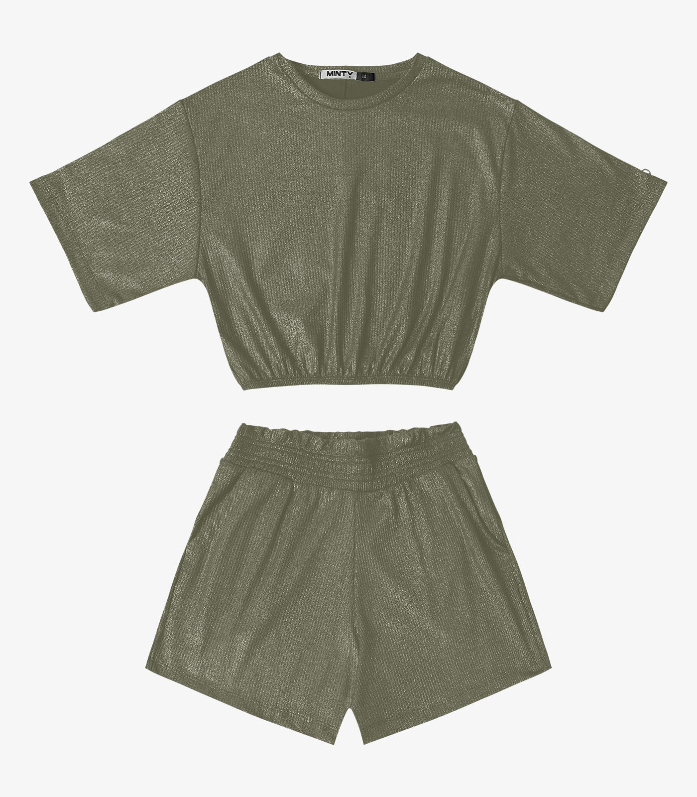 Conjunto Blusa Com Shorts Feminino Minty Verde - Imagem 2