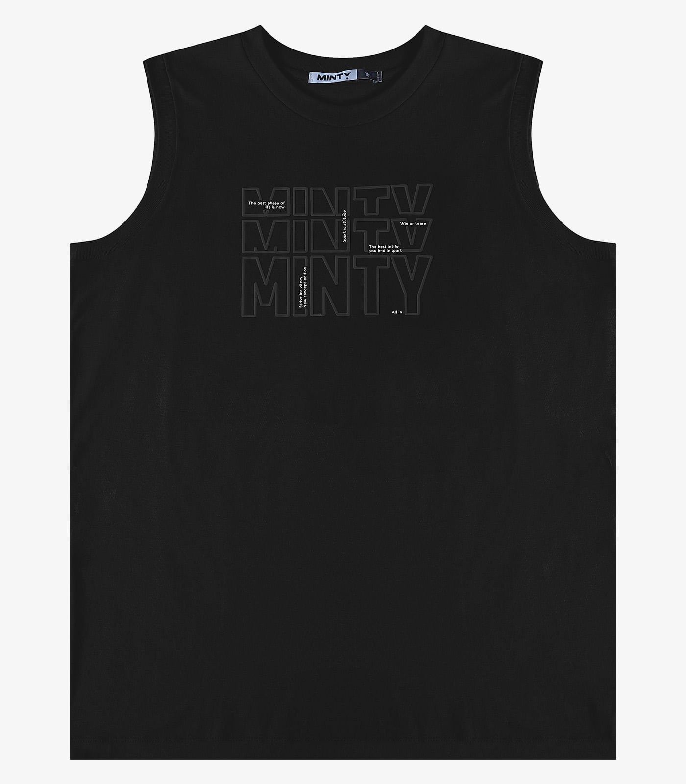 Regata Juvenil Meia Malha Masculina Minty Preto - Imagem 3