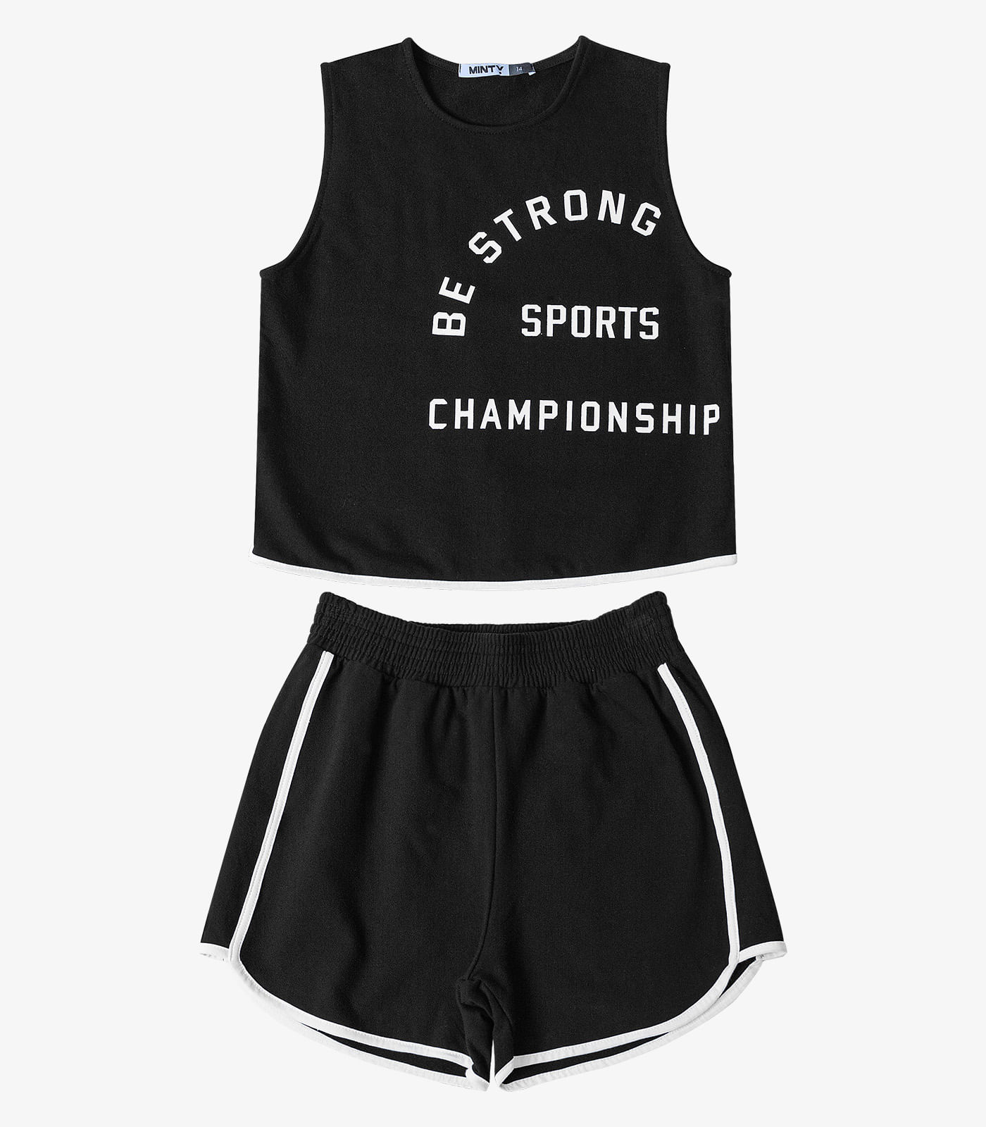 Conjunto Regata Com Shorts Feminino Minty Preto - Imagem 2
