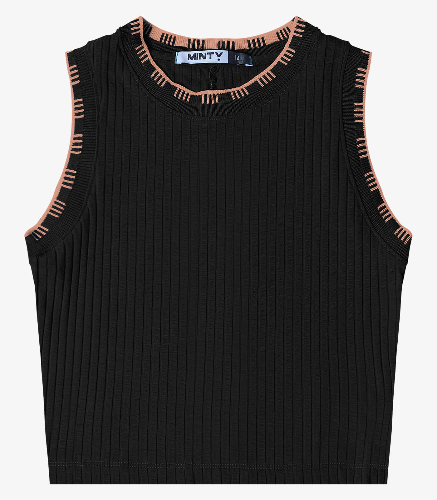 Regata Ribana Canelada Feminina Minty Preto