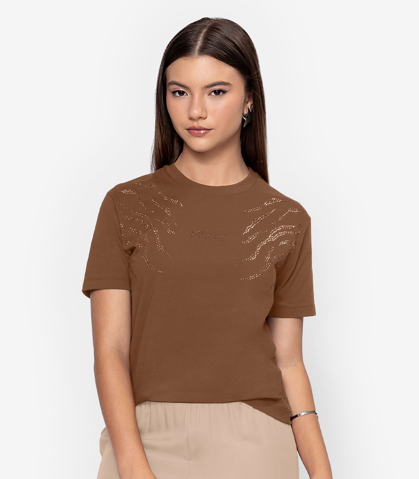 T- Shirt Feminina Minty Marrom - Imagem 7