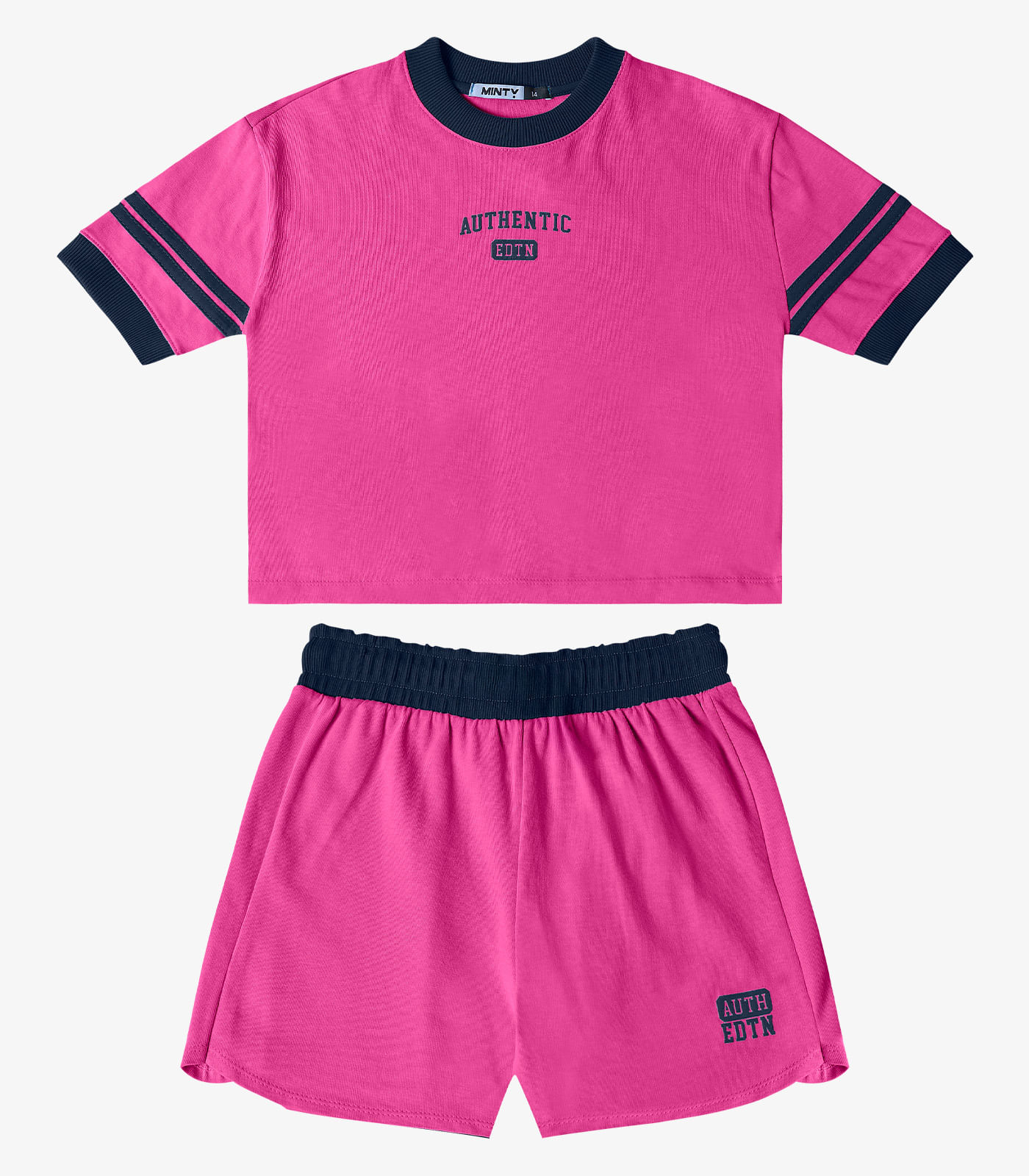 Conjunto Blusa Com Shorts Malhão Feminino Minty Rosa - Imagem 3