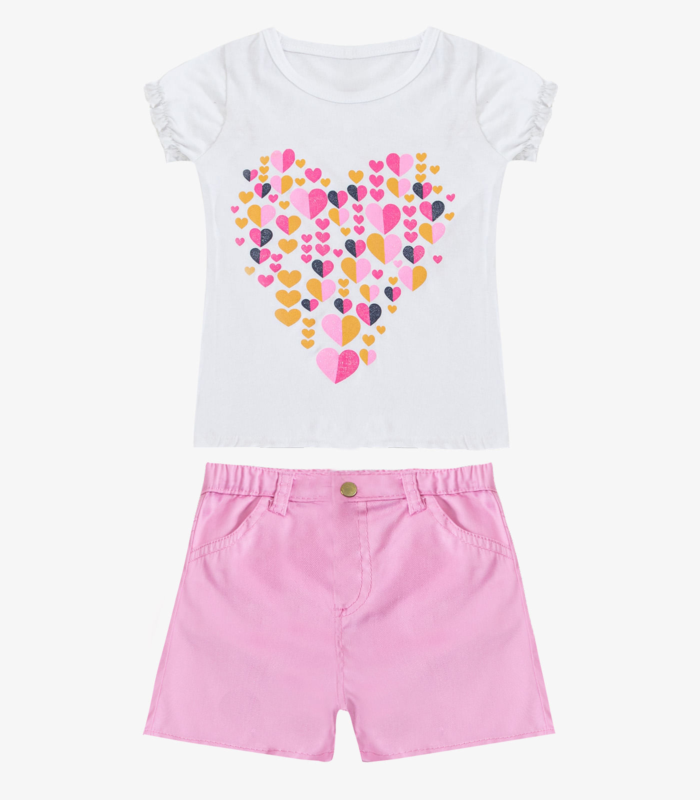 Conjunto Infantil Blusa Com Shorts Rovi Kids Branco - Imagem 3