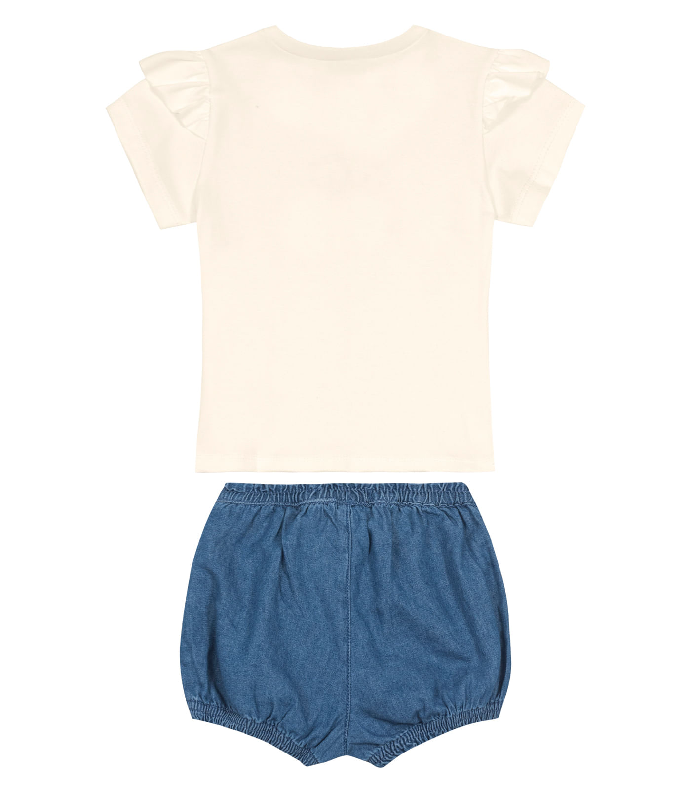 Conjunto Blusa Princess Com Shorts Trick Nick Bege - Imagem 2