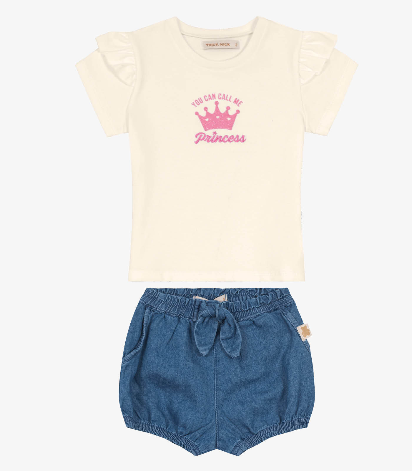 Conjunto Blusa Princess Com Shorts Trick Nick Bege - Imagem 3