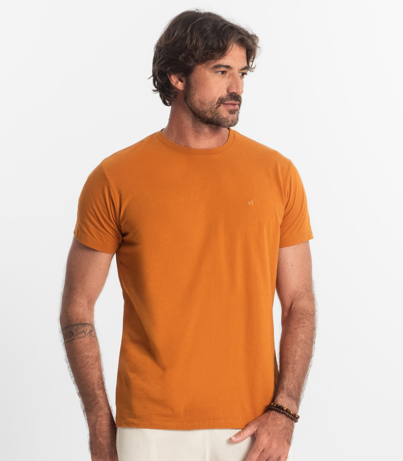 Camiseta Masculina Básica Select Marrom - Imagem 10