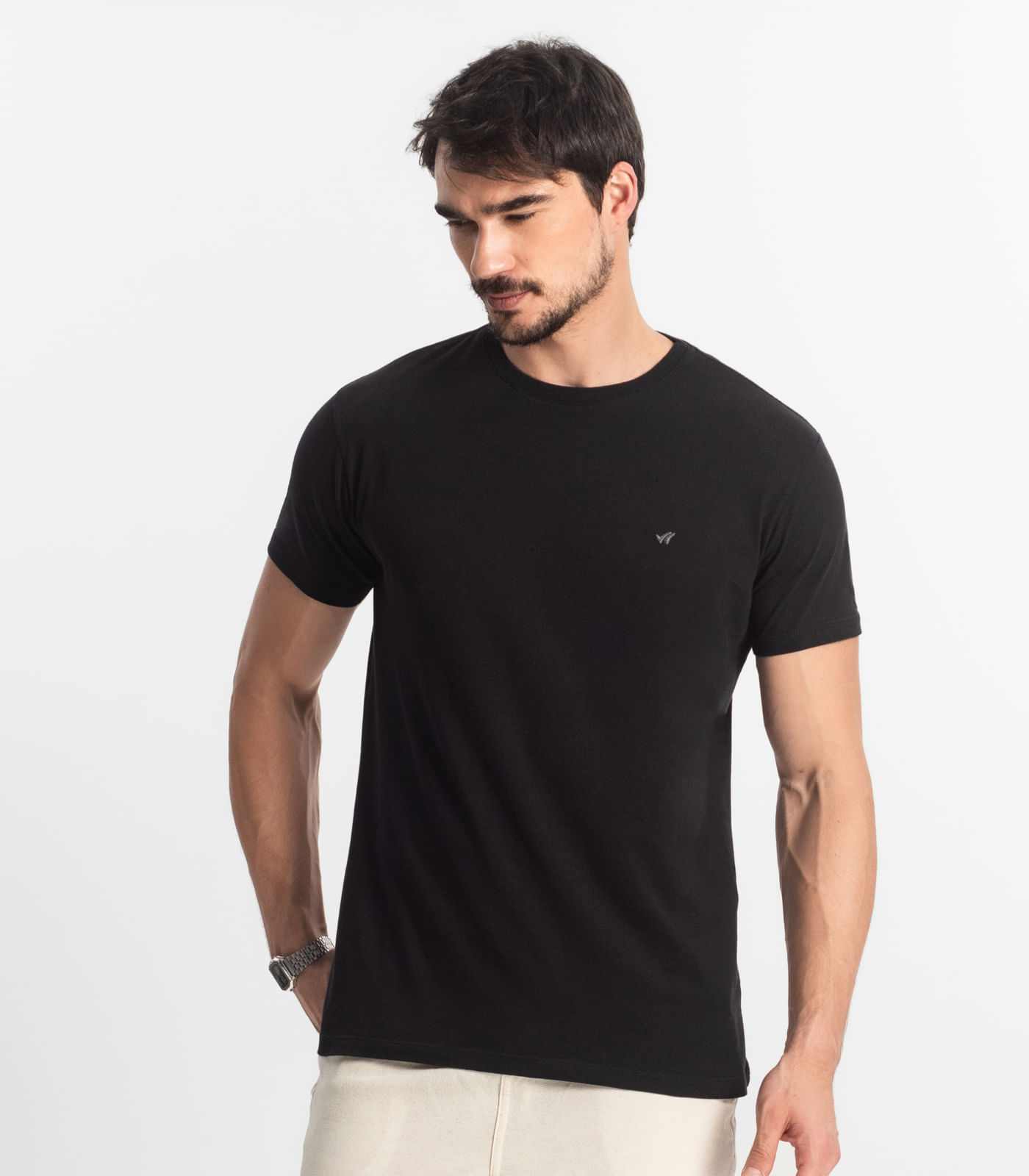 Camiseta Masculina Básica Select Preto - Imagem 10