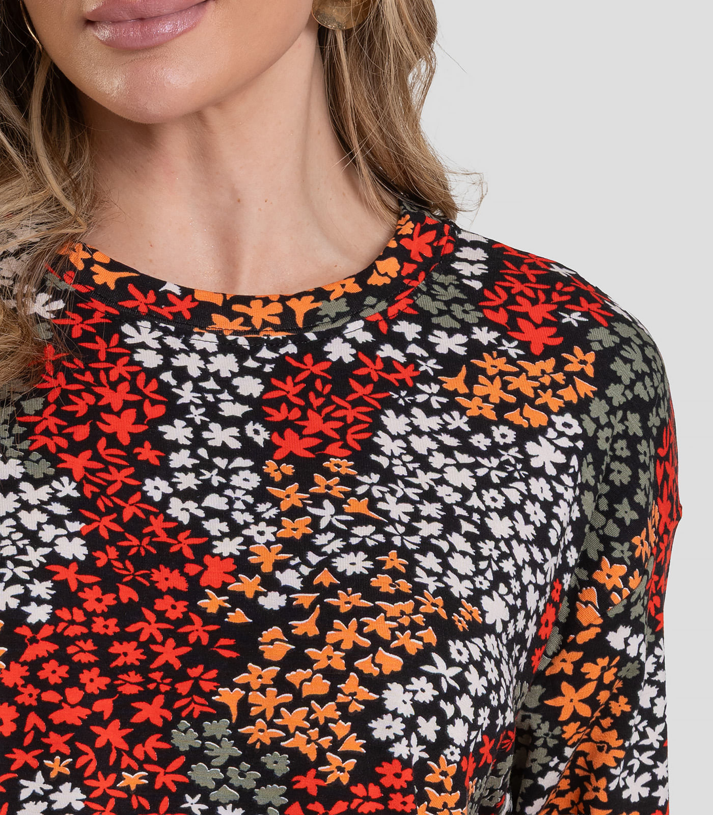 Blusa Feminina Manga Curta Select Laranja - Imagem 3