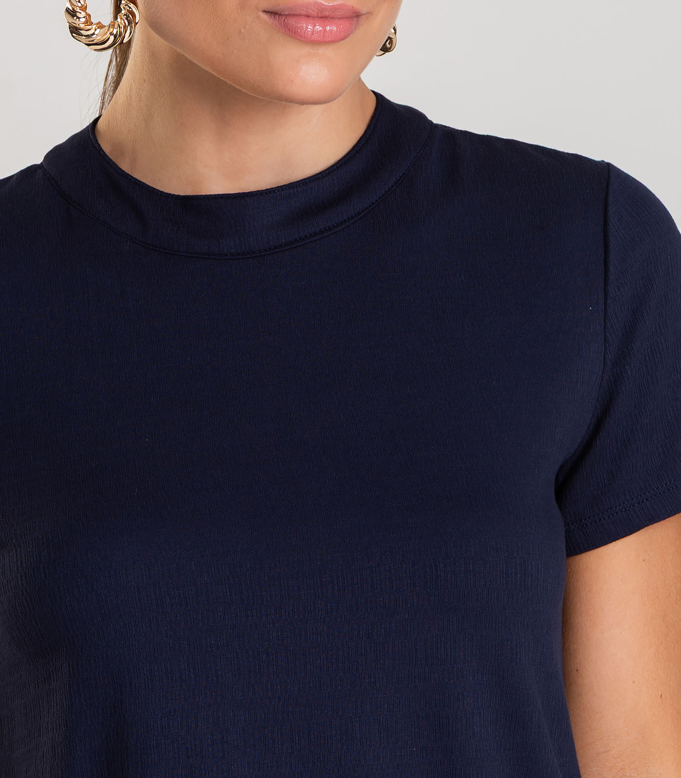 Blusa Feminina Manga Curta Dianna Azul - Imagem 2