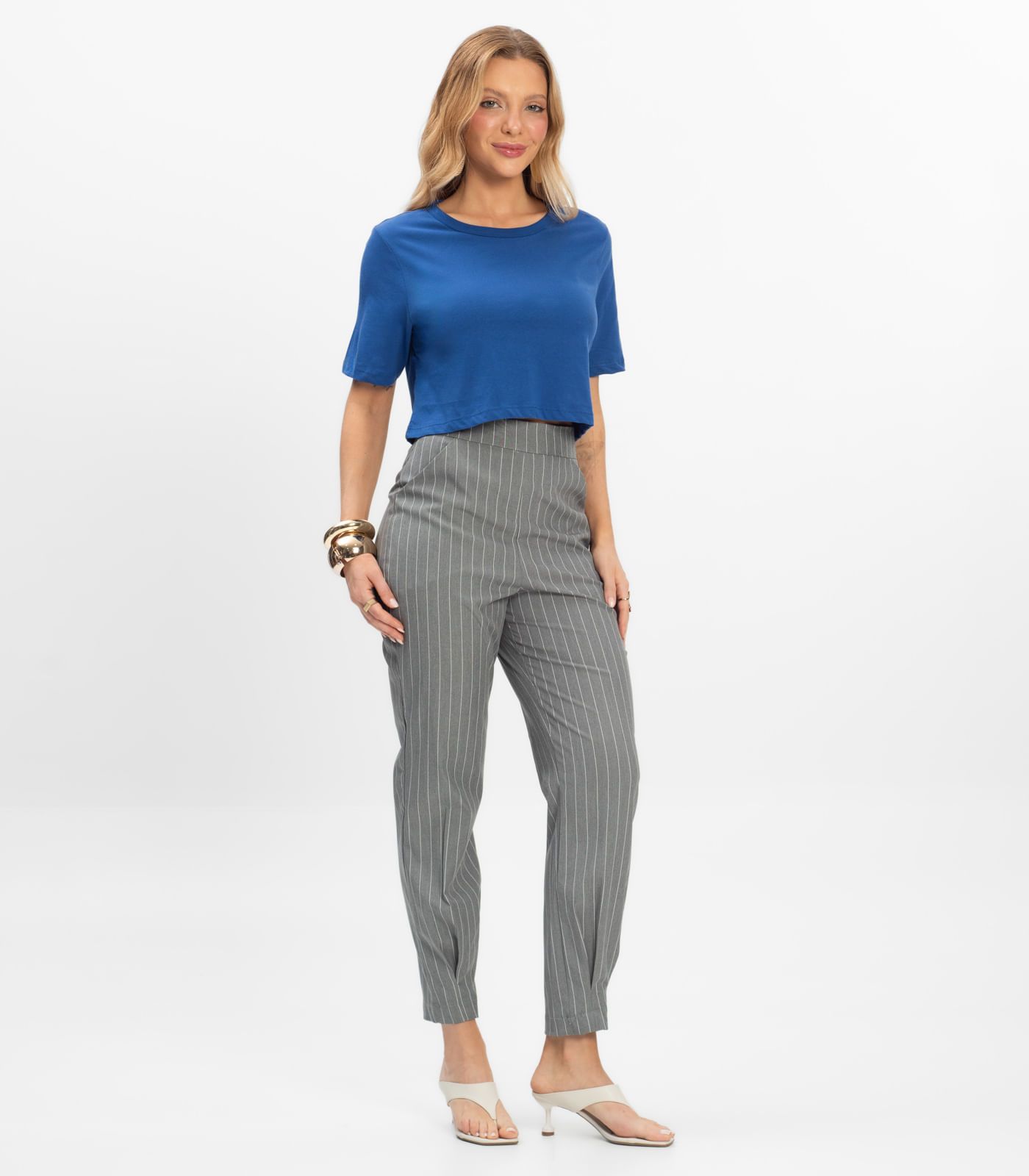 Blusa Cropped Lisa Select Azul - Imagem 4