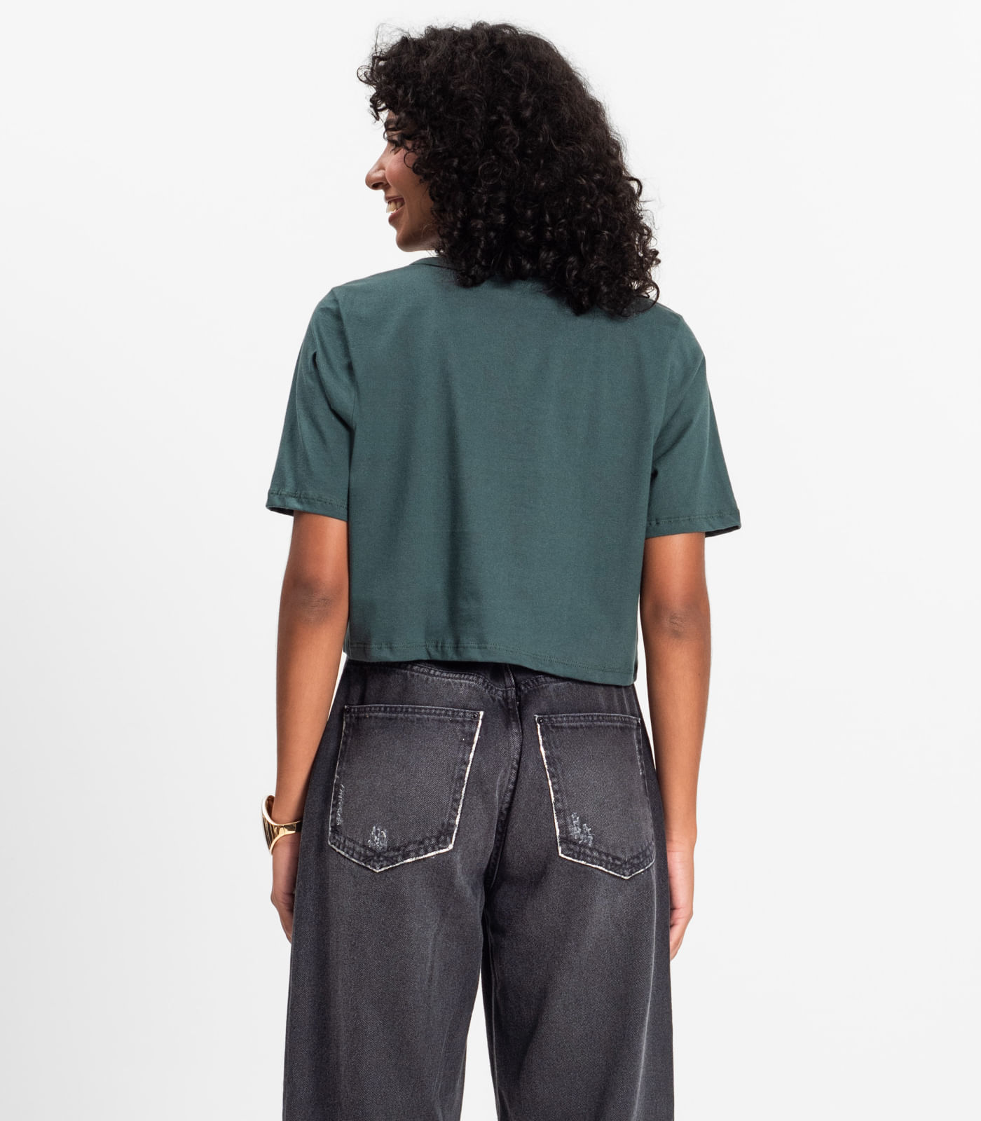 Blusa Cropped Lisa Select Verde - Imagem 7