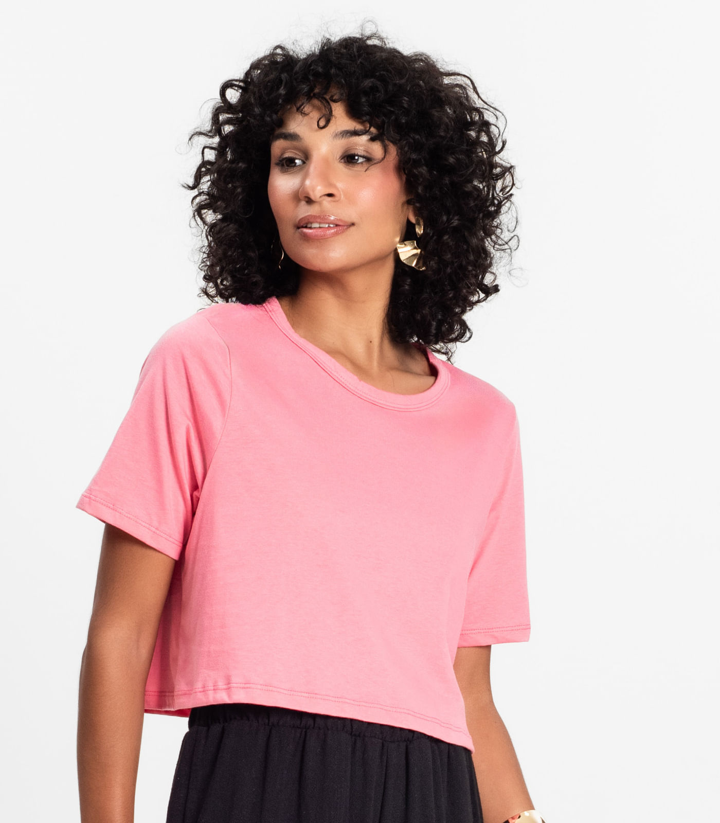Blusa Cropped Lisa Select Rosa - Imagem 6