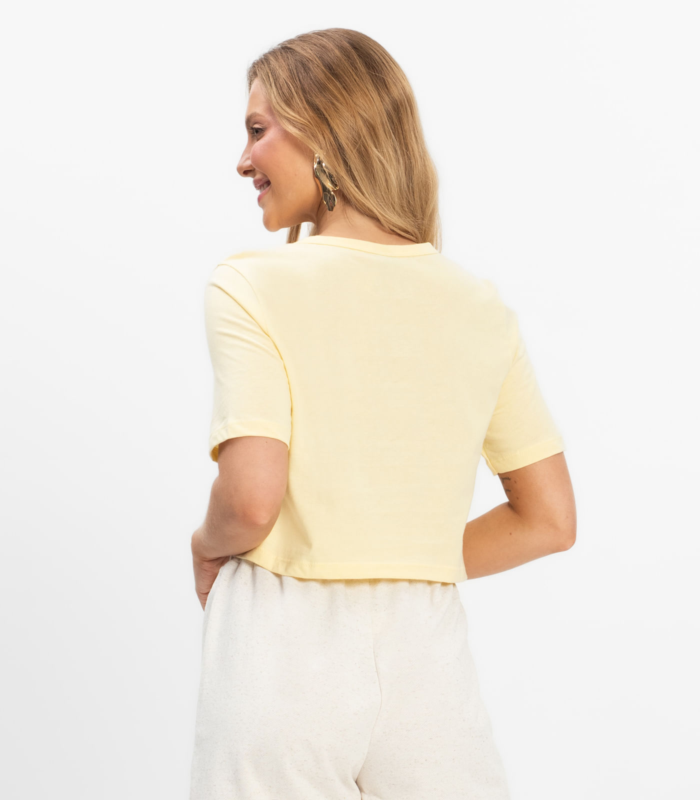 Blusa Cropped Lisa Select Amarelo - Imagem 7