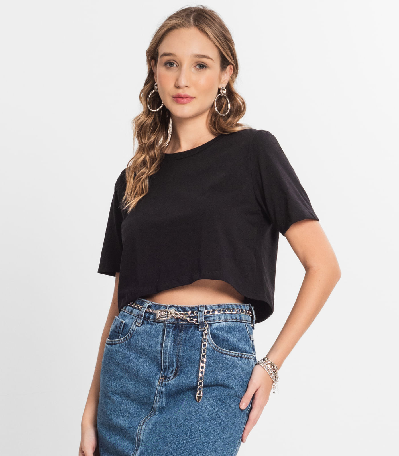 Blusa Cropped Lisa Select Preto - Imagem 5