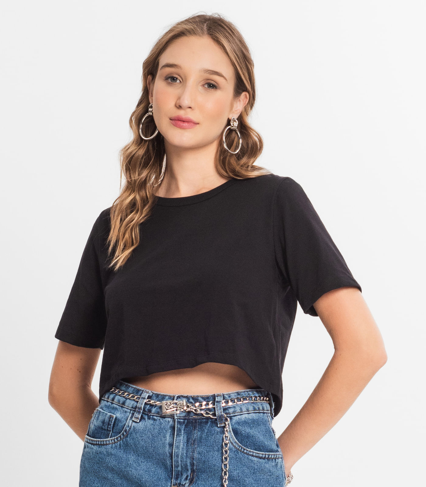 Blusa Cropped Lisa Select Preto - Imagem 6