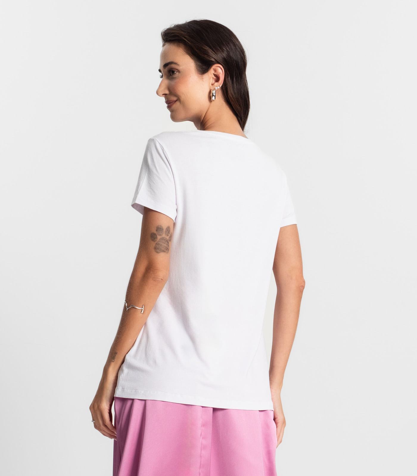Blusa Feminina manga Curta KO Branco - Imagem 3