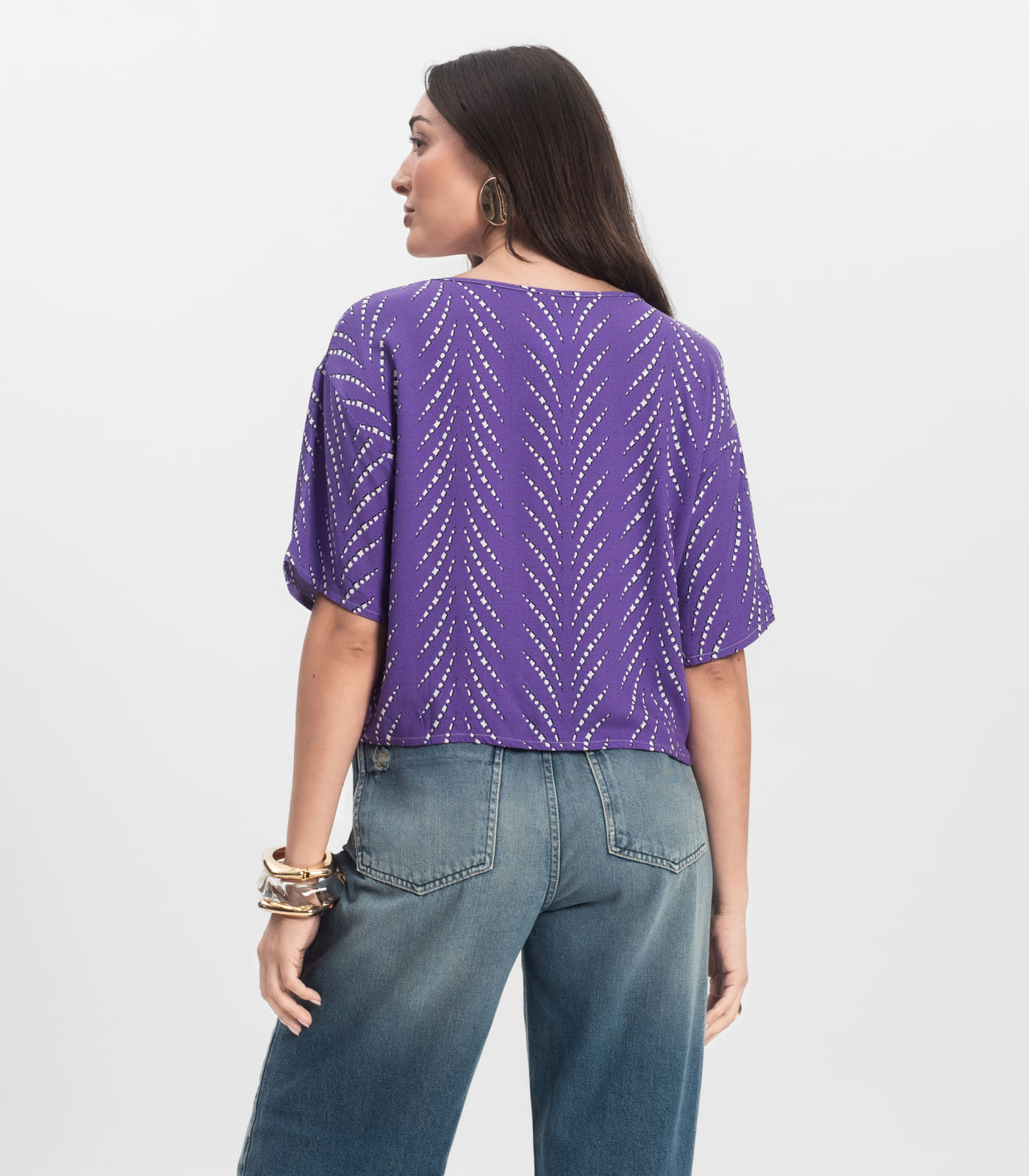 Blusa Feminina Estampada Infinita Cor Lilás - Imagem 3