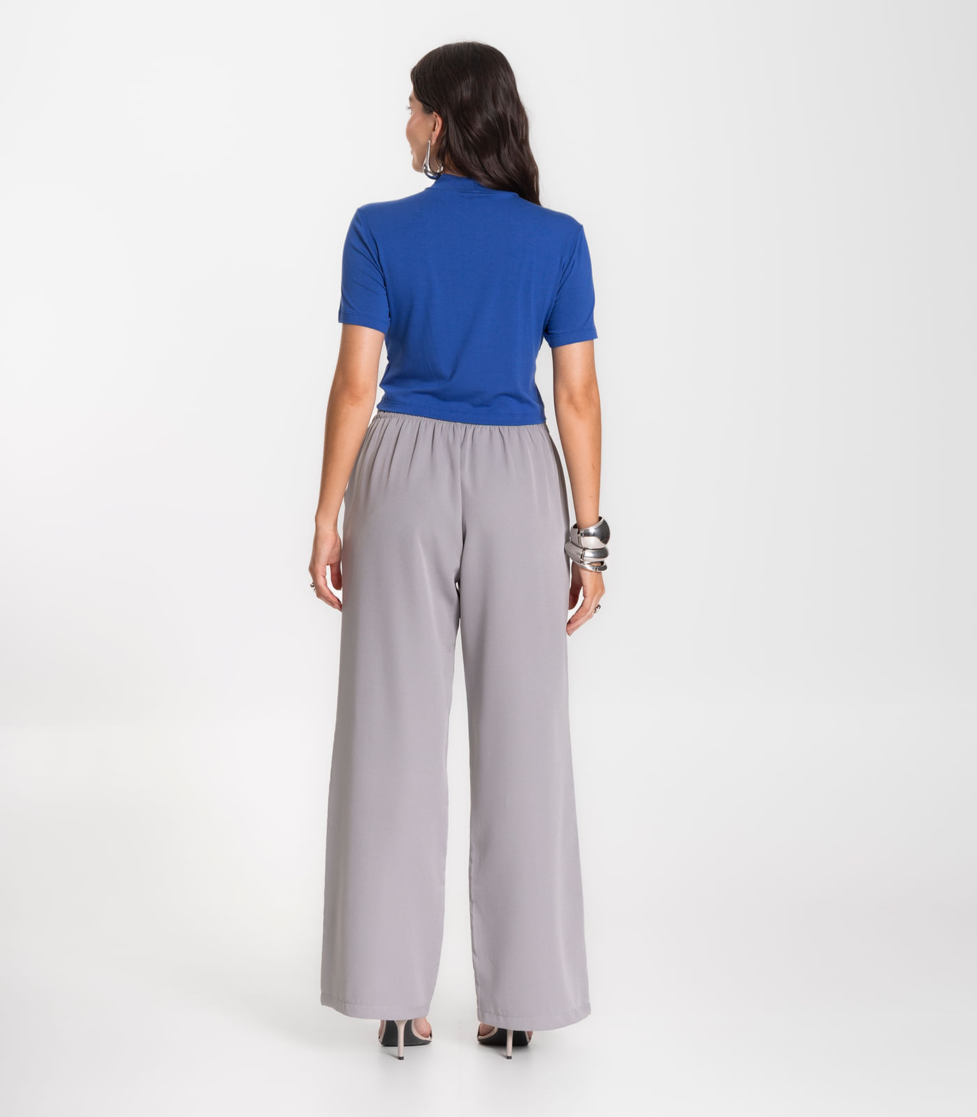 Calça Feminina Alfaiataria Com Bolsos Renaluci Cinza - Imagem 3