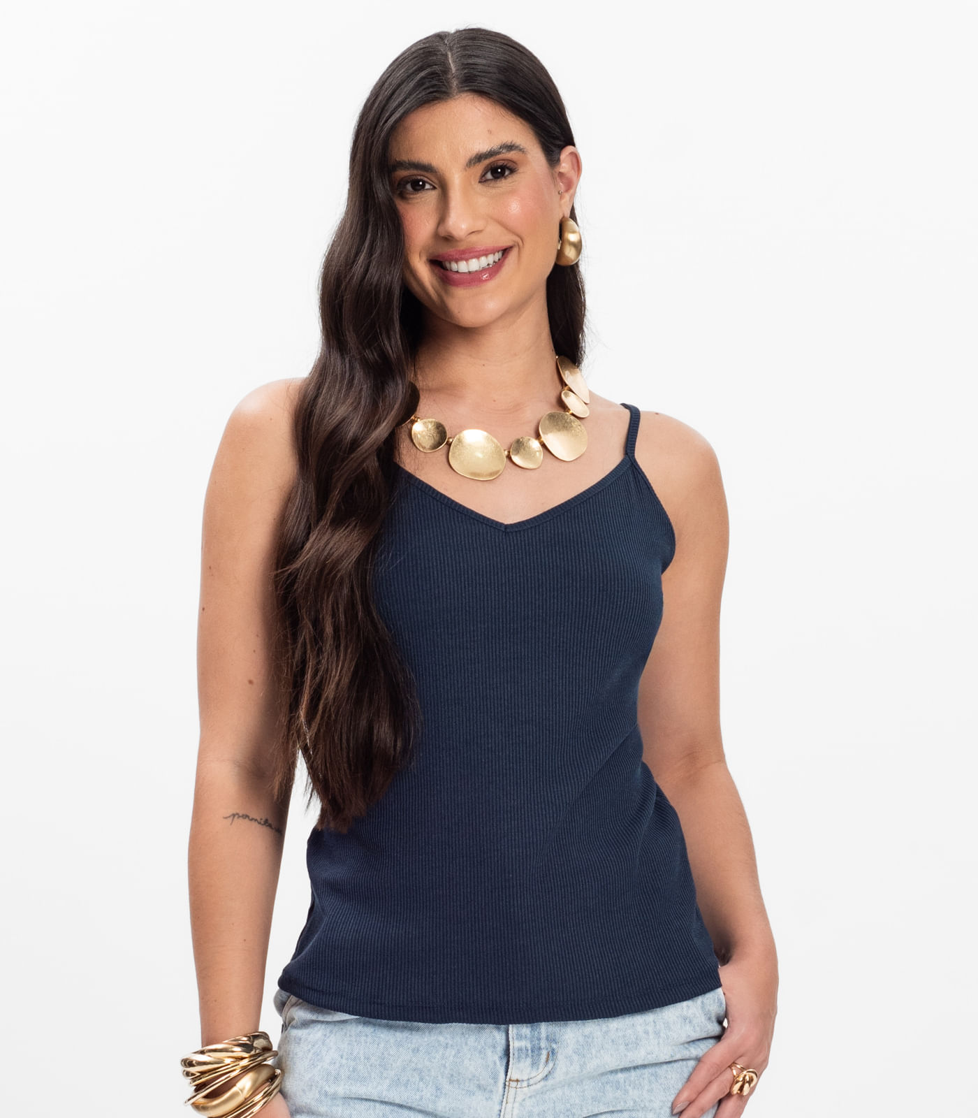 Blusa de Alça Infinita Cor Azul - Imagem 2