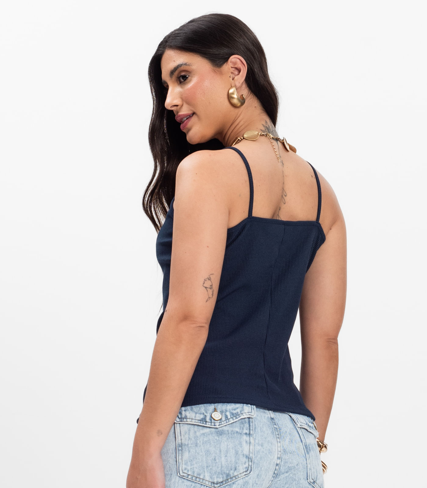 Blusa de Alça Infinita Cor Azul - Imagem 3