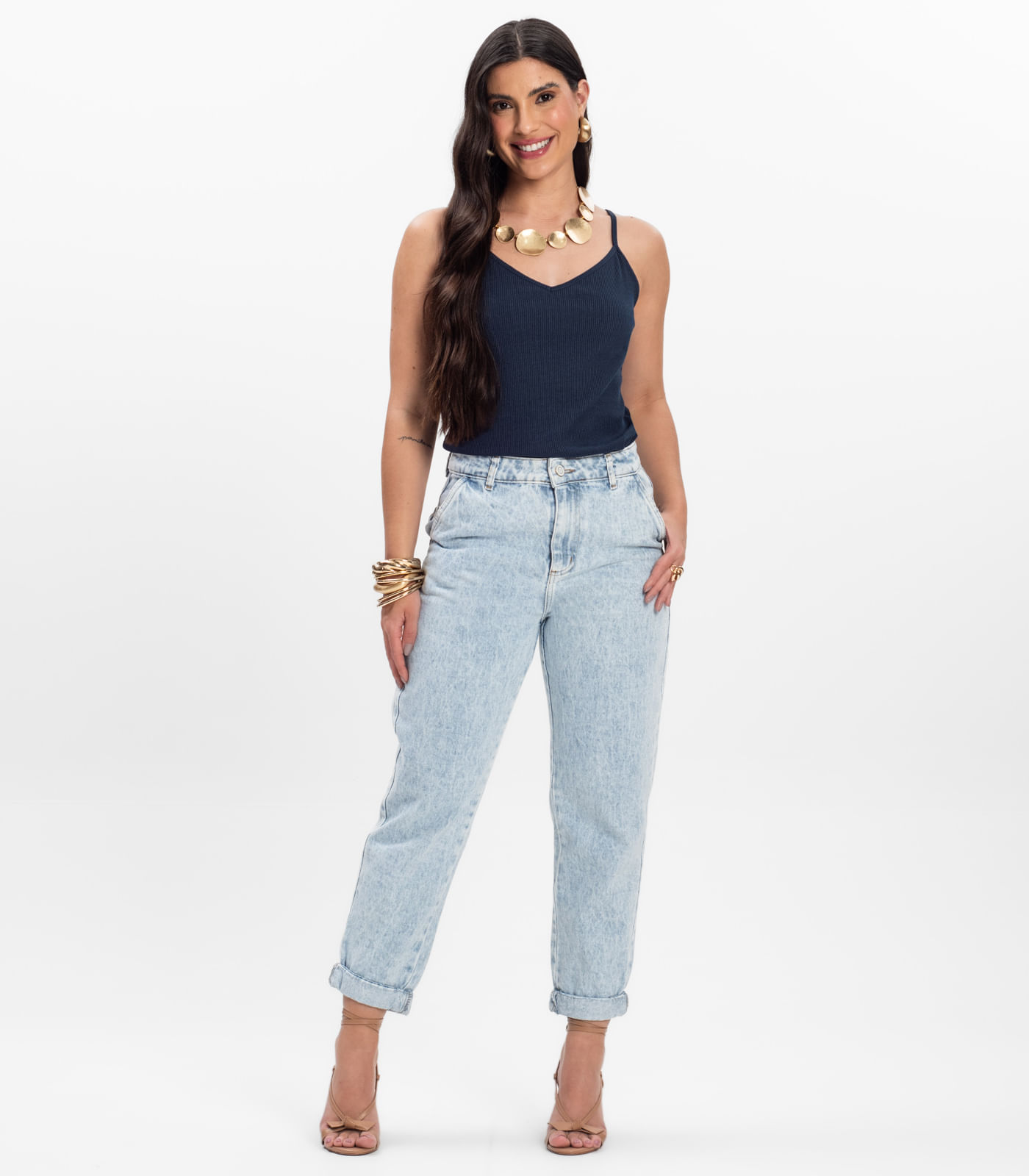 Blusa de Alça Infinita Cor Azul - Imagem 4