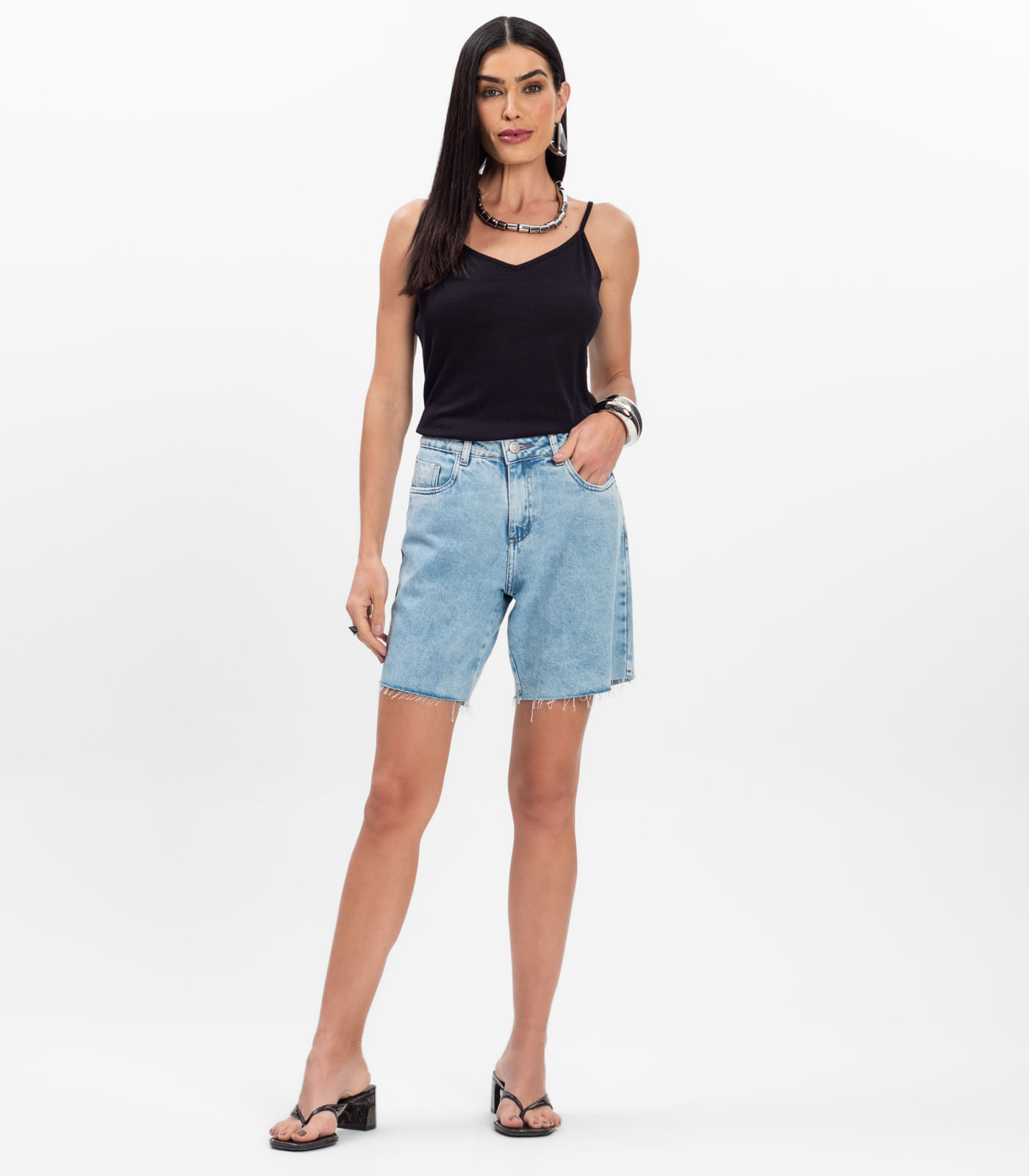 Blusa de Alça Infinita Cor Preto - Imagem 4