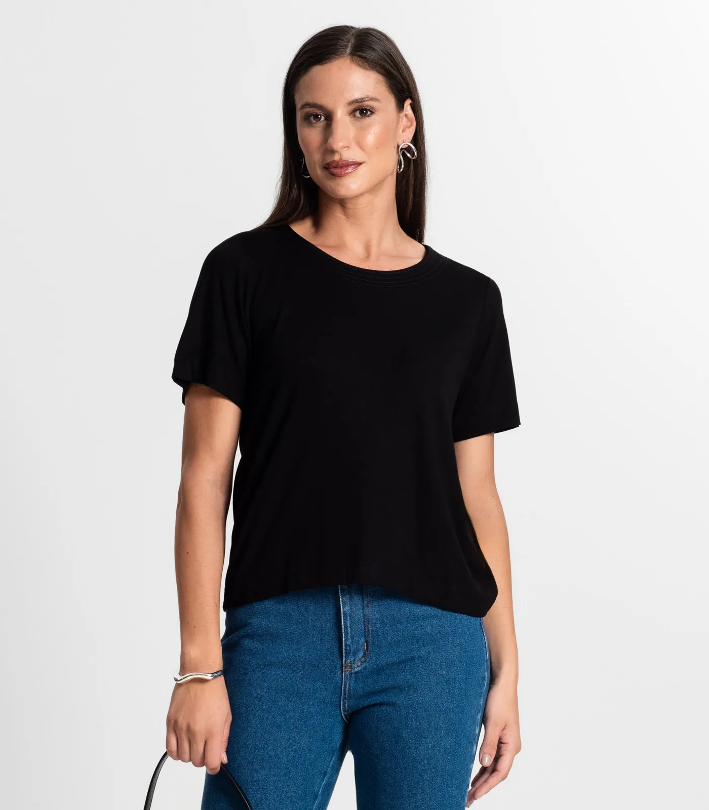 Blusa Feminina Manga Curta Rovitex Preto