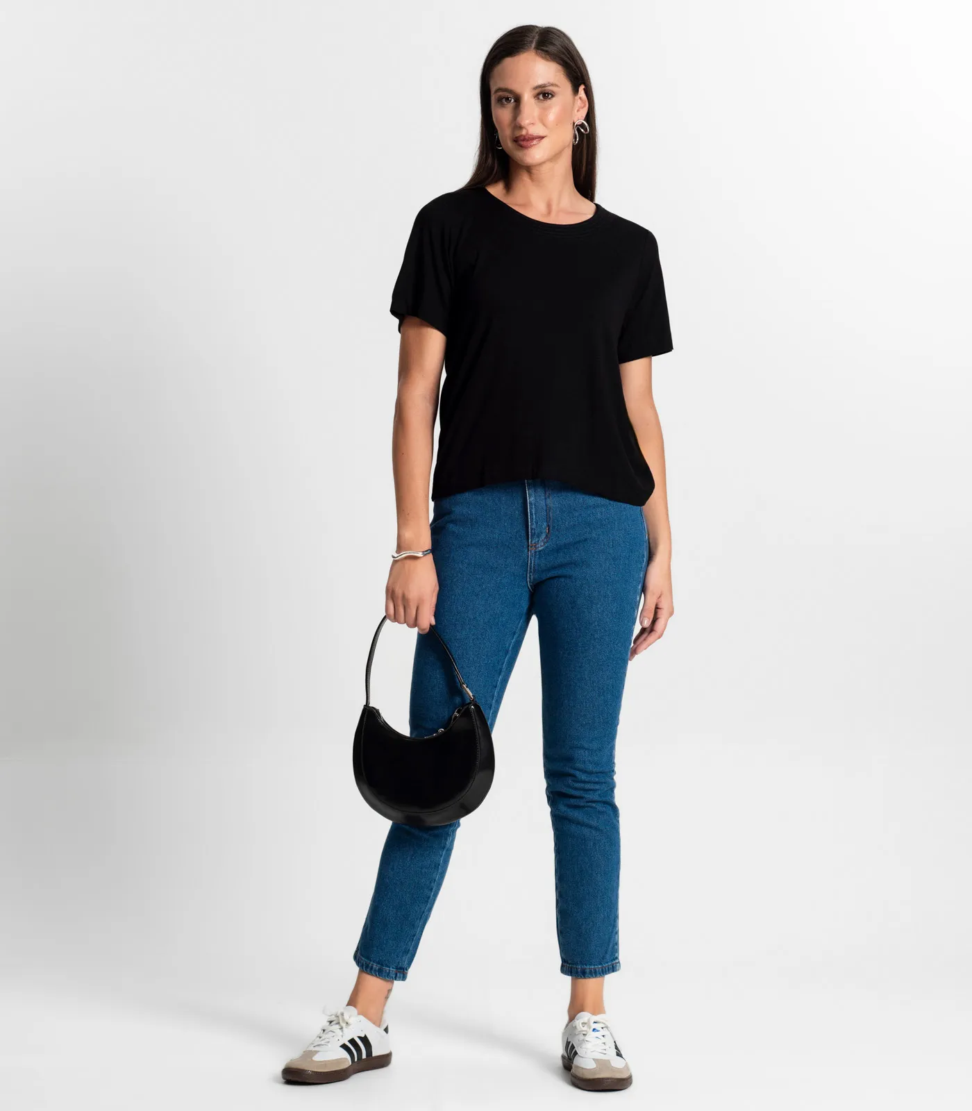 Blusa Feminina Manga Curta Rovitex Preto - Imagem 4