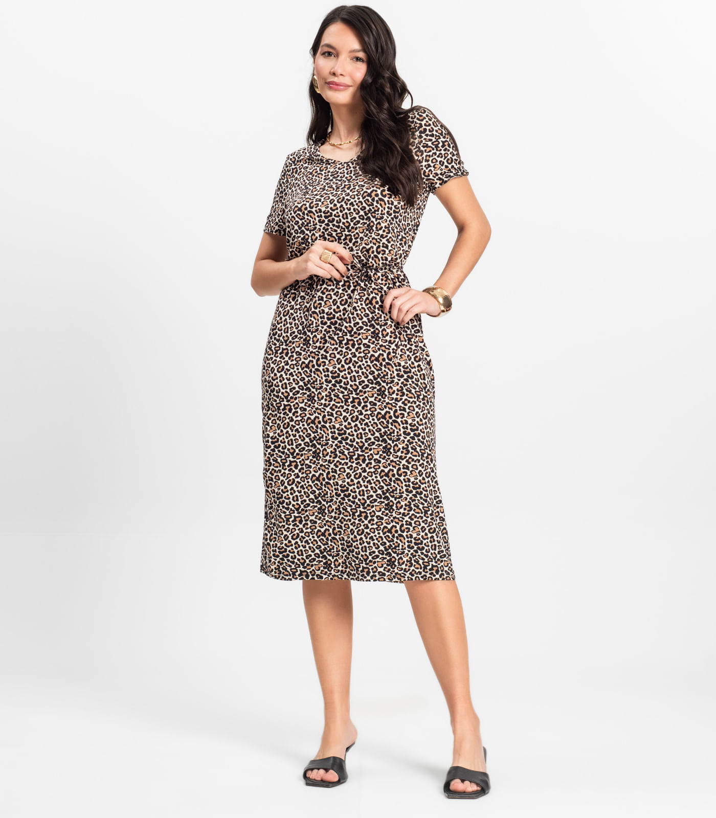 Vestido Midi Feminino Select Bege - Imagem 4