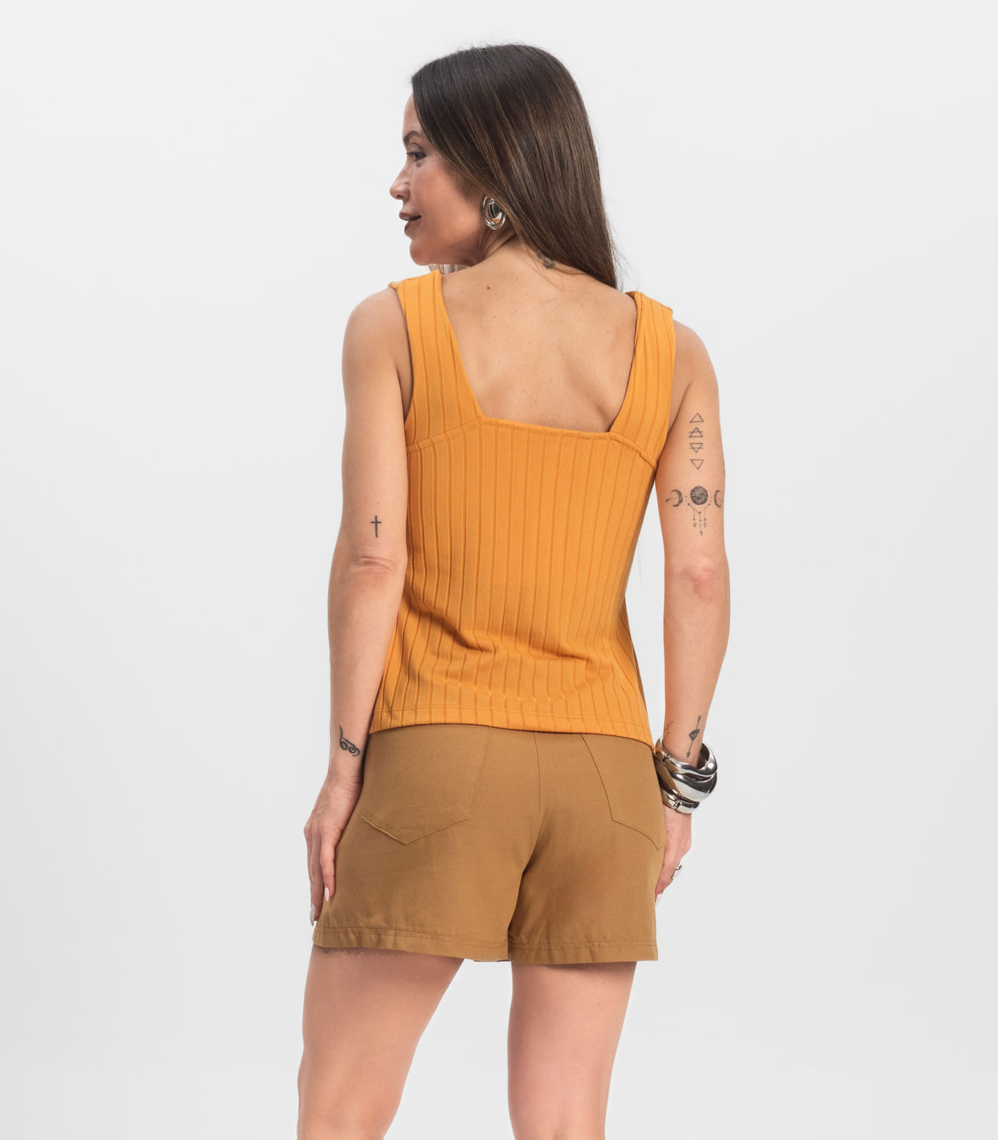 Regata Canelada Feminina Infinita Cor Amarelo - Imagem 5