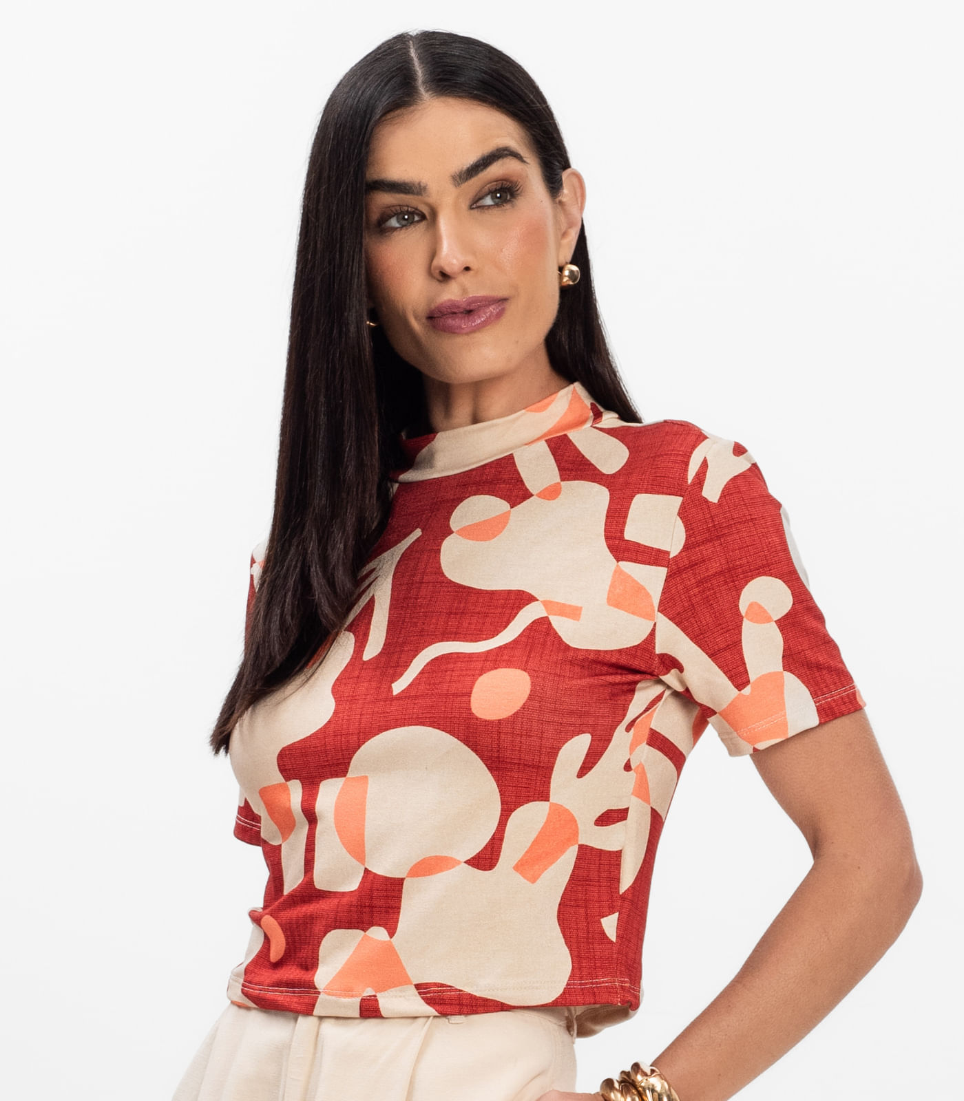 Blusa Feminina Infinita Cor Laranja - Imagem 2