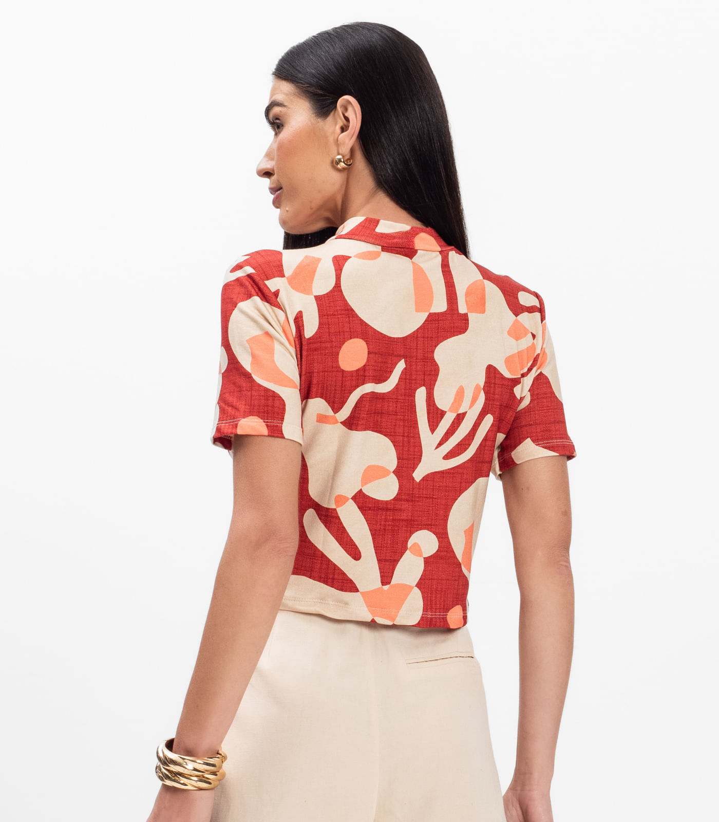 Blusa Feminina Infinita Cor Laranja - Imagem 3