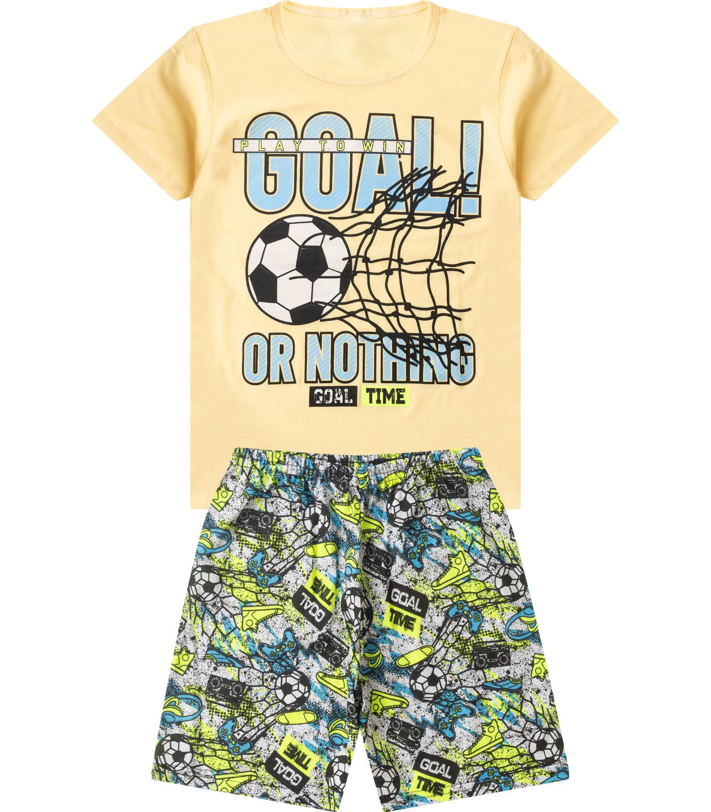 Pijama Infantil Menino Brilha No Escuro Select Amarelo