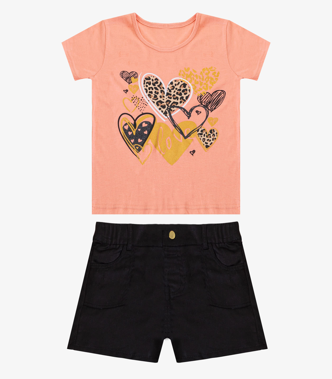 Conjunto Infantil Blusa Com Shorts Rovi Kids Rosa - Imagem 3