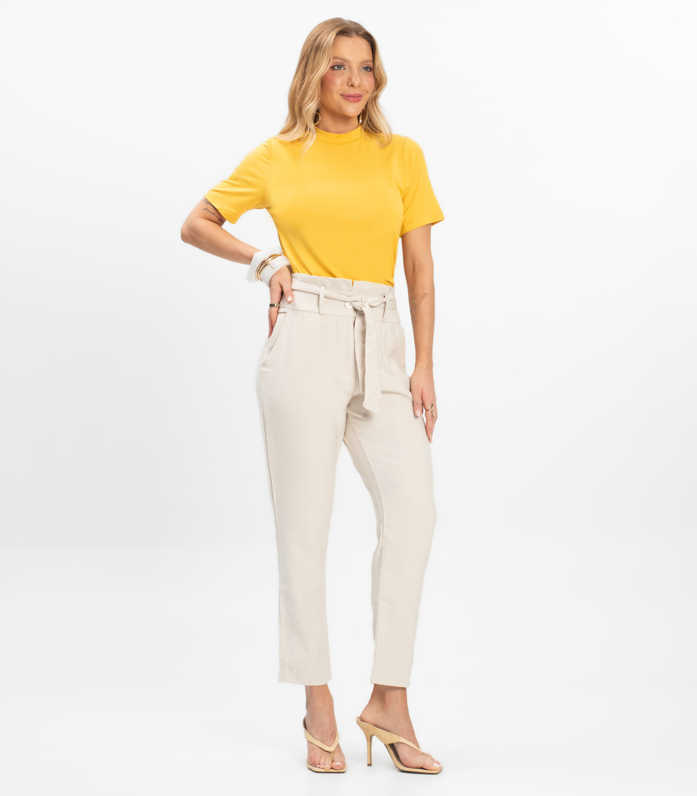 Calça Feminina Marrante Clochard Renaluci Bege - Imagem 4