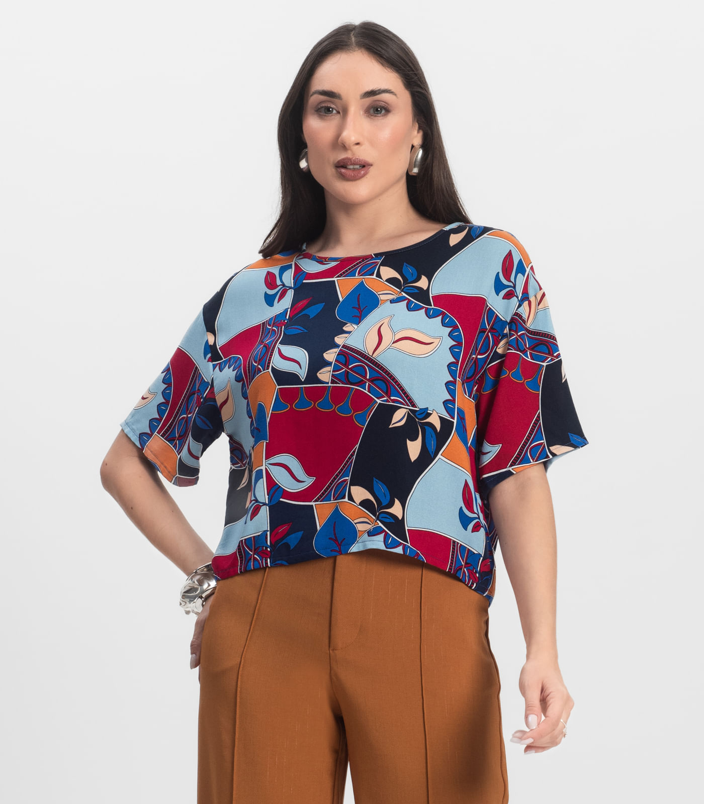 Blusa Feminina Estampada Infinita Cor Azul