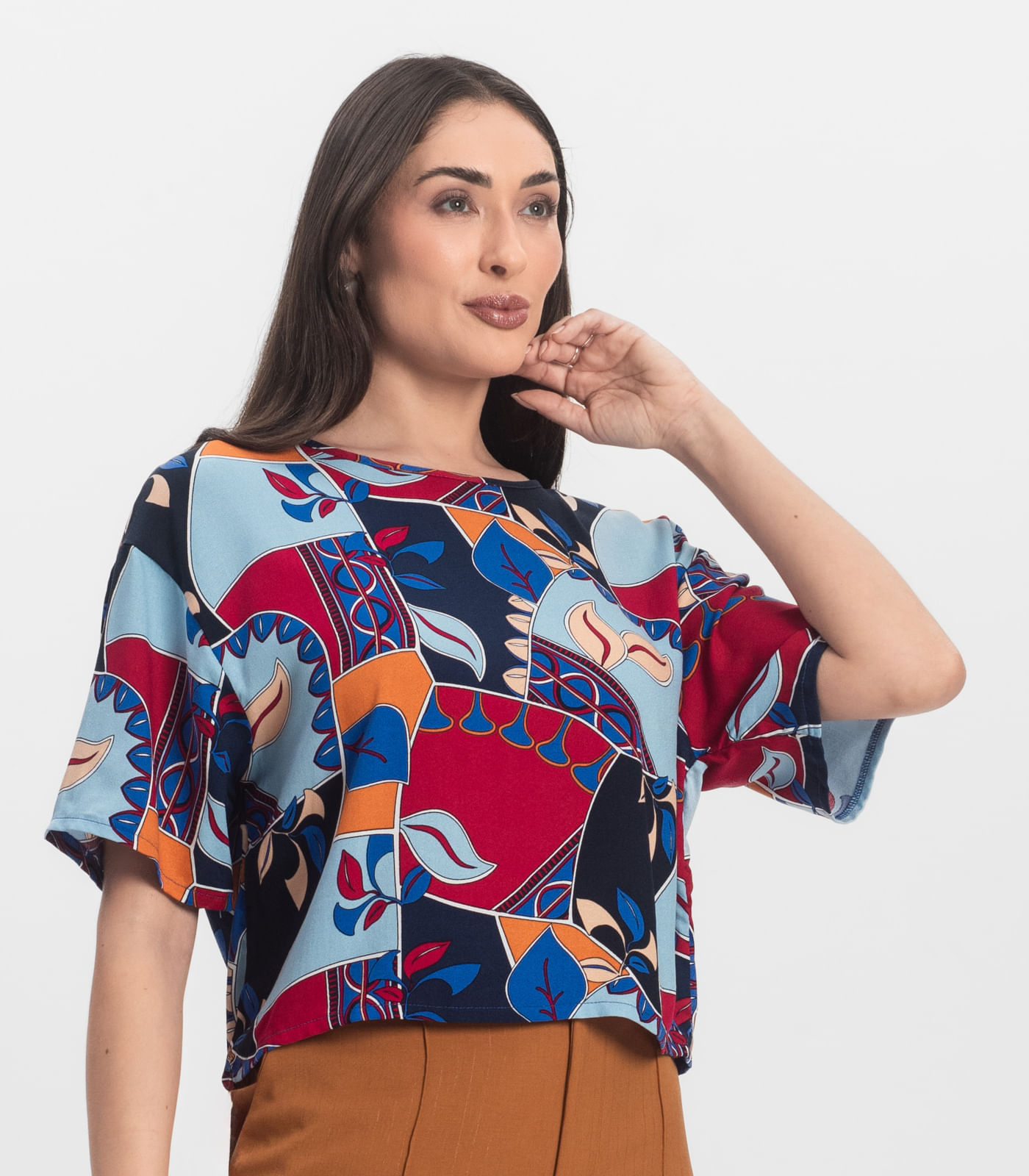 Blusa Feminina Estampada Infinita Cor Azul - Imagem 2