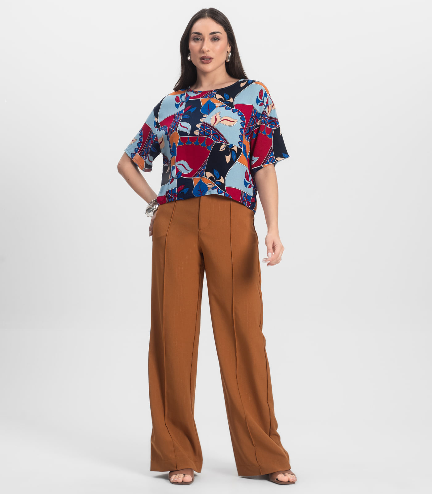 Blusa Feminina Estampada Infinita Cor Azul - Imagem 4