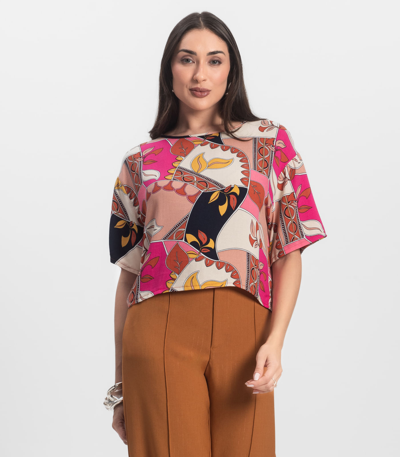 Blusa Feminina Estampada Infinita Cor Rosa